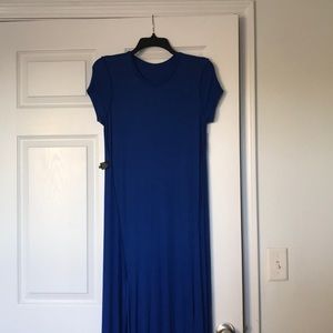 Polo by RL blue short sleeve maxi dress with slit